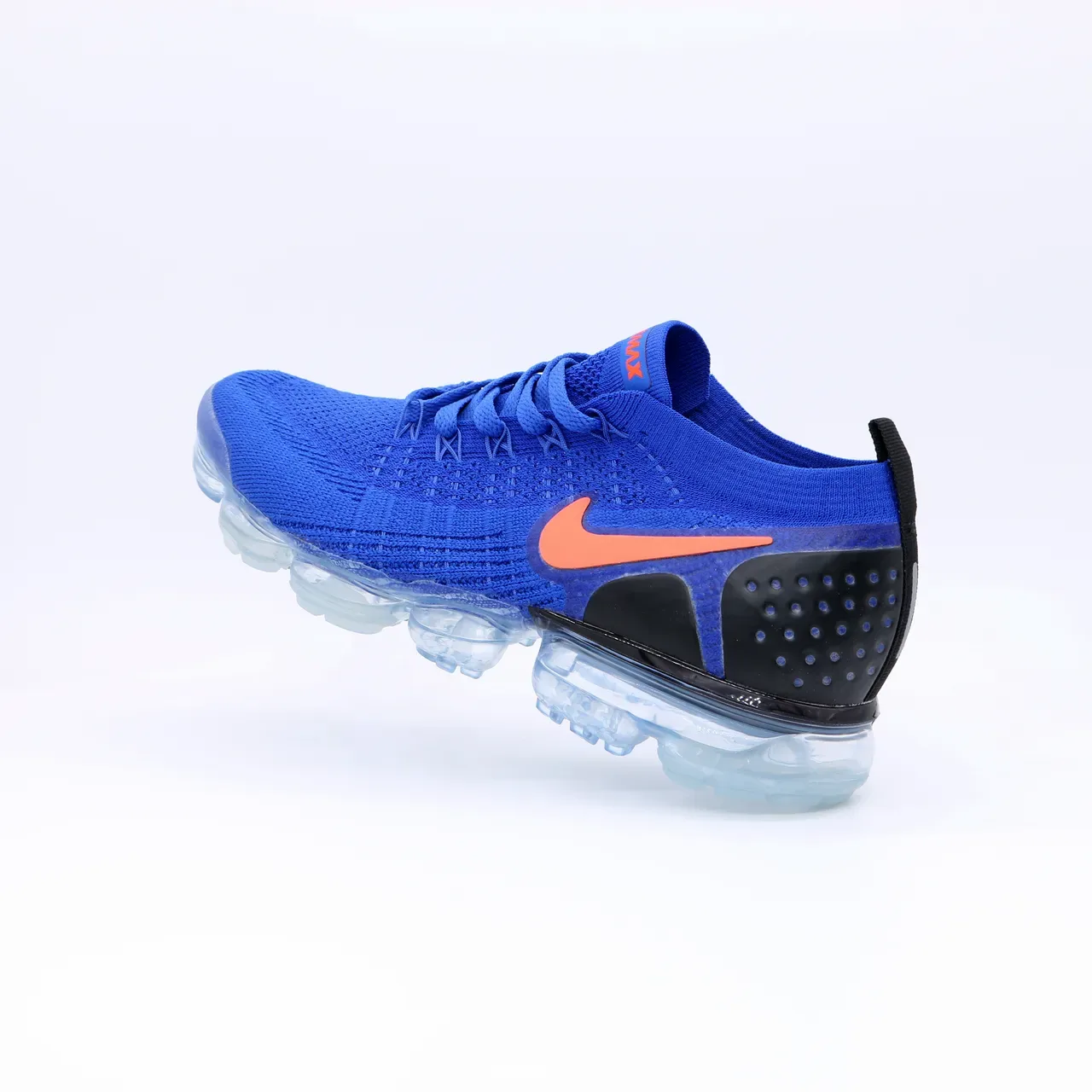 Nike Air VaporMax Flyknit Royal Blue Orange Lifestyle Sneakers 3