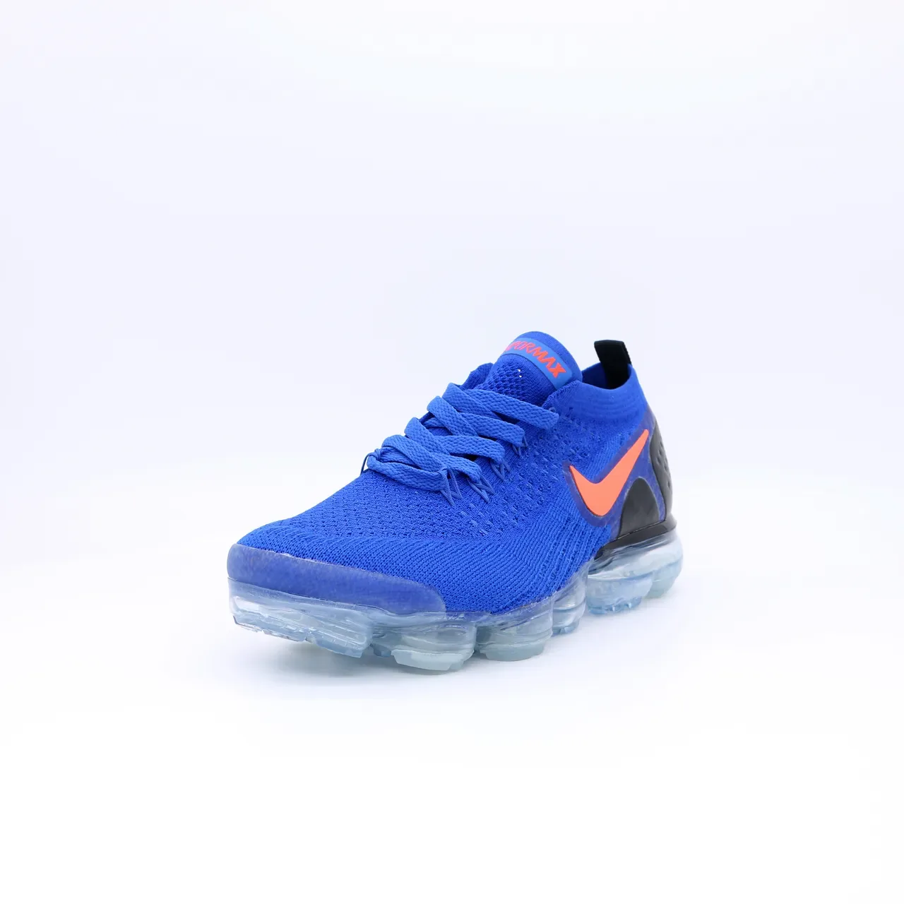 Nike Air VaporMax Flyknit Royal Blue Orange Lifestyle Sneakers 5