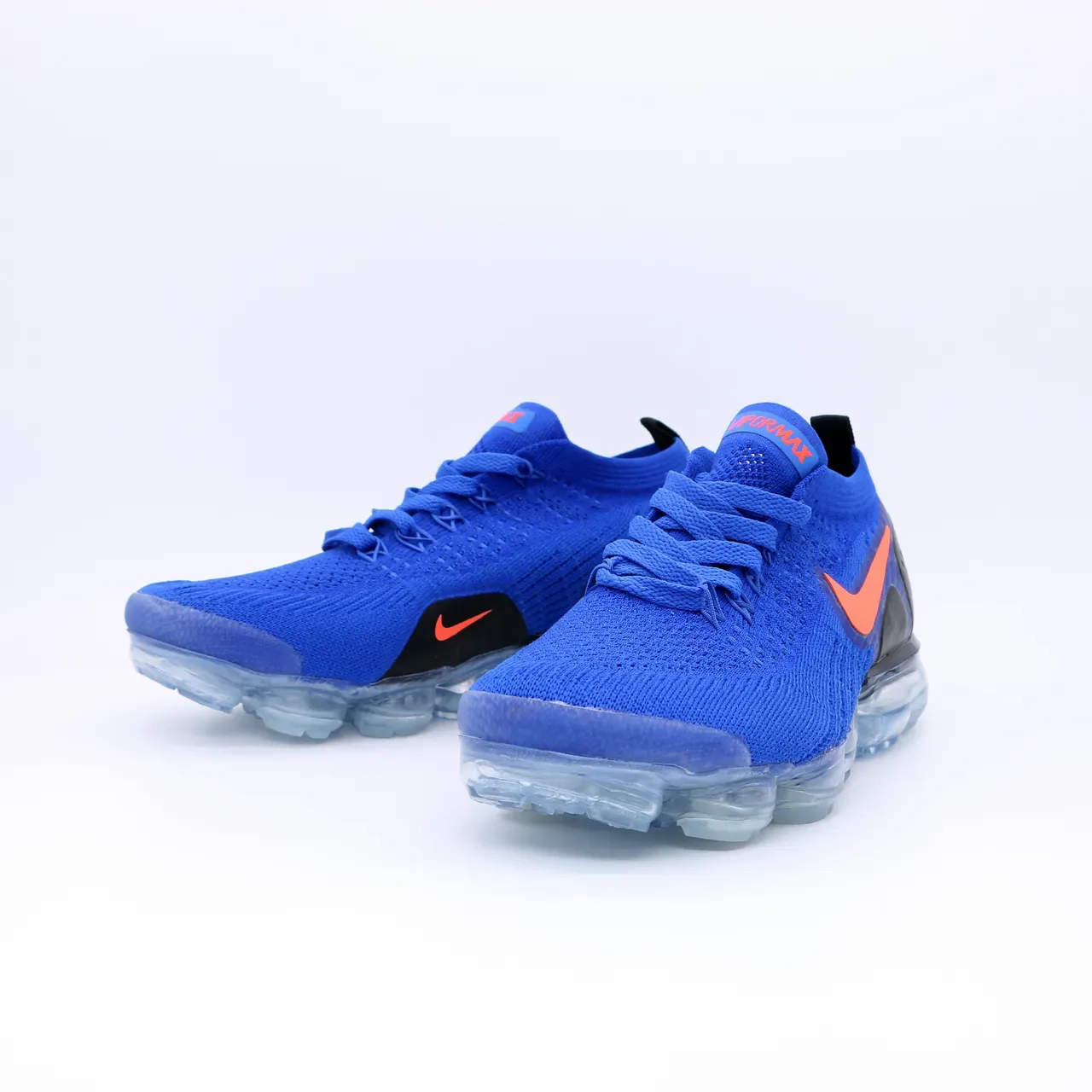 Nike Air VaporMax Flyknit Royal Blue Orange Lifestyle Sneakers 7