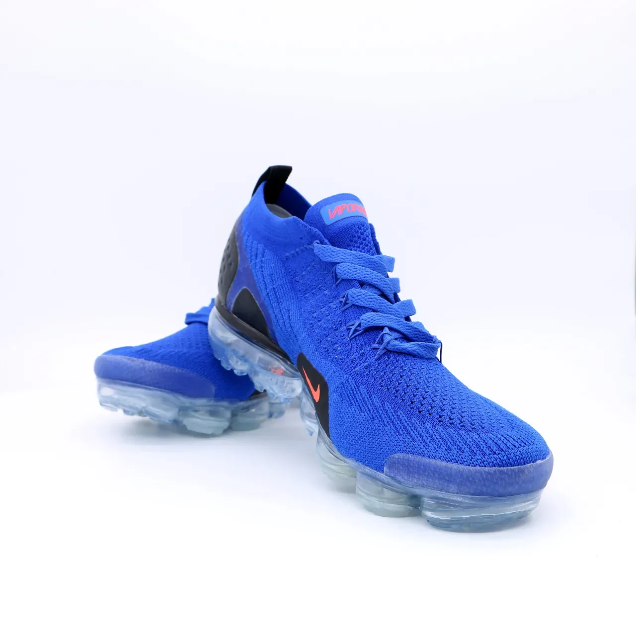 Nike Air VaporMax Flyknit Royal Blue Orange Lifestyle Sneakers 8