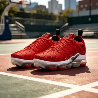 Nike Air VaporMax Plus लाल সাদা লাইফস্টাইল স্নিকার্স