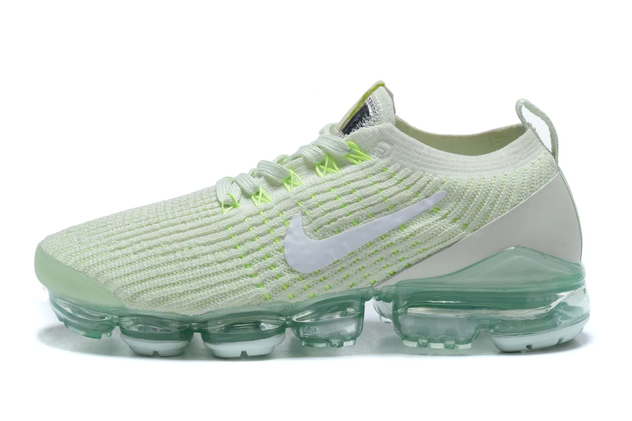 Nike Air VaporMax White and Neon Green Running Shoes 2
