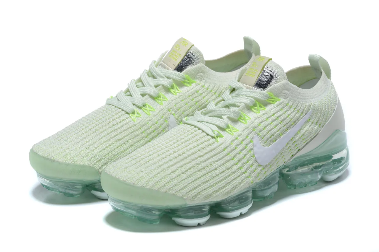 Nike Air VaporMax White and Neon Green Running Shoes 3