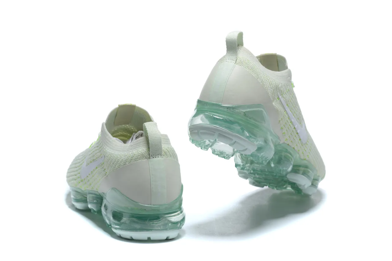 Nike Air VaporMax White and Neon Green Running Shoes 4