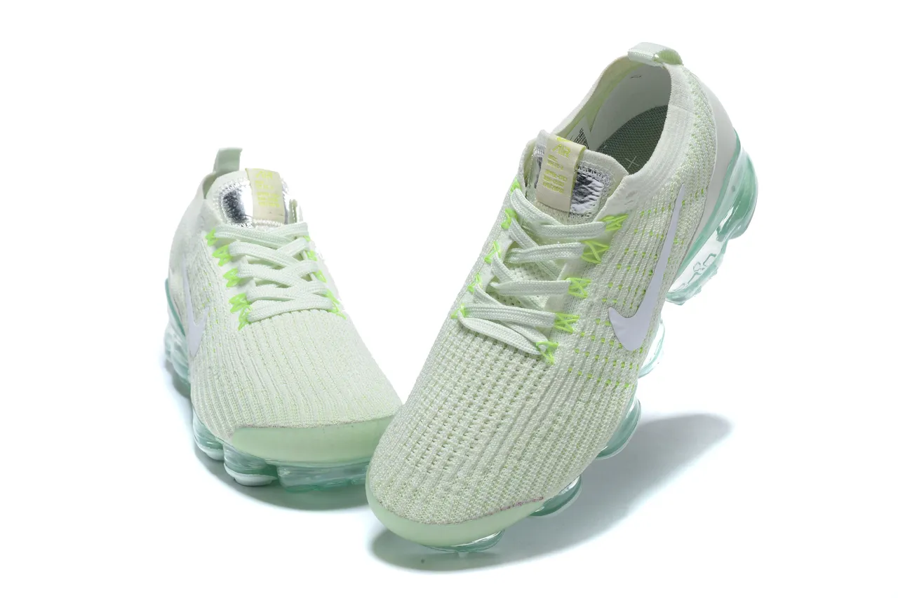 Nike Air VaporMax White and Neon Green Running Shoes 5