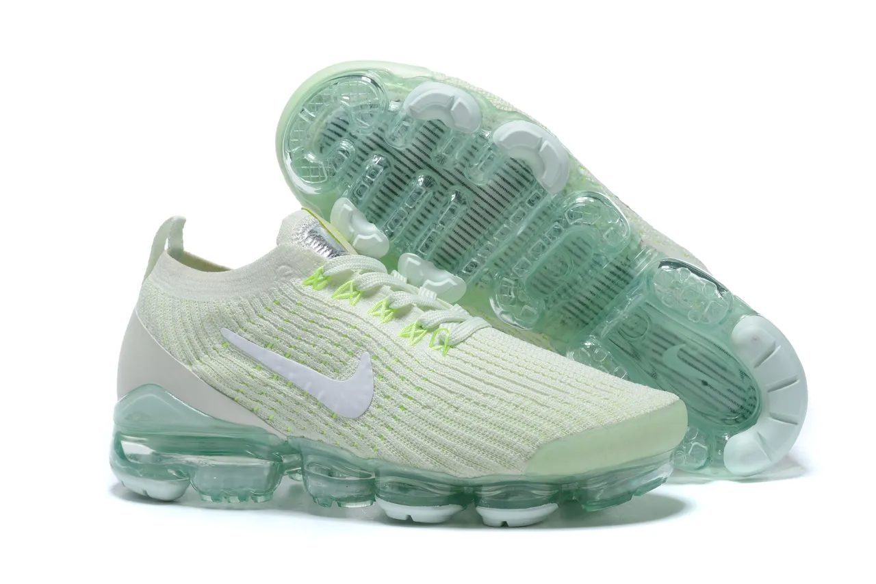 Nike Air VaporMax White and Neon Green Running Shoes 7