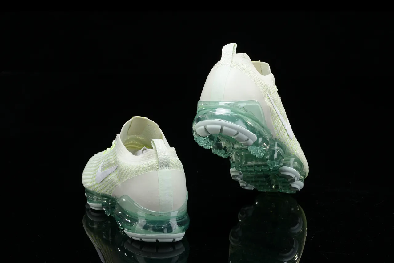 Nike Air VaporMax White and Neon Green Running Shoes 9
