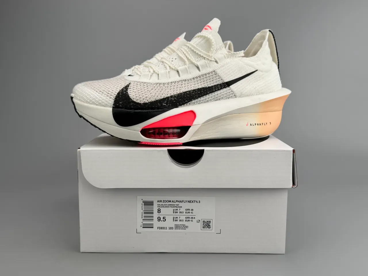 Nike Air Zoom Alphafly 3 White Black Pink Running Shoes 2