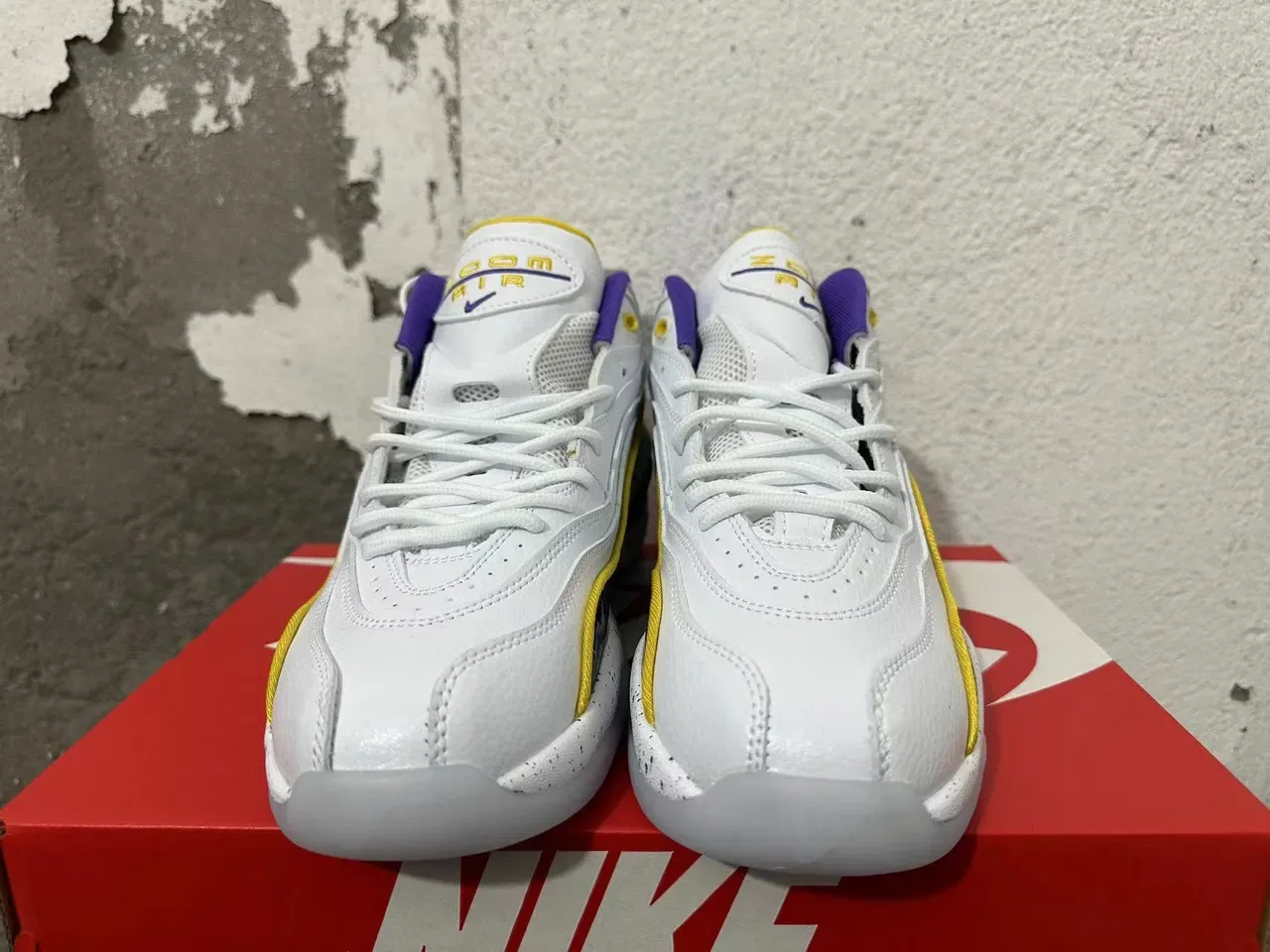 Nike Air Zoom Flight 95 White Purple Yellow Lifestyle Sneakers 3