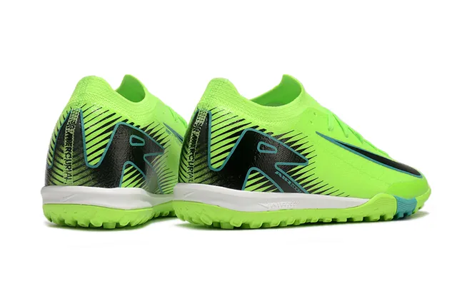 Nike Air Zoom Vert et Noir Tissu Tricoté Supérieur Col Bas Turf Chaussures de Football 5