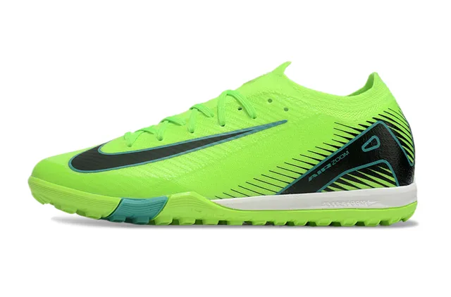 Nike Air Zoom Vert et Noir Tissu Tricoté Supérieur Col Bas Turf Chaussures de Football 7