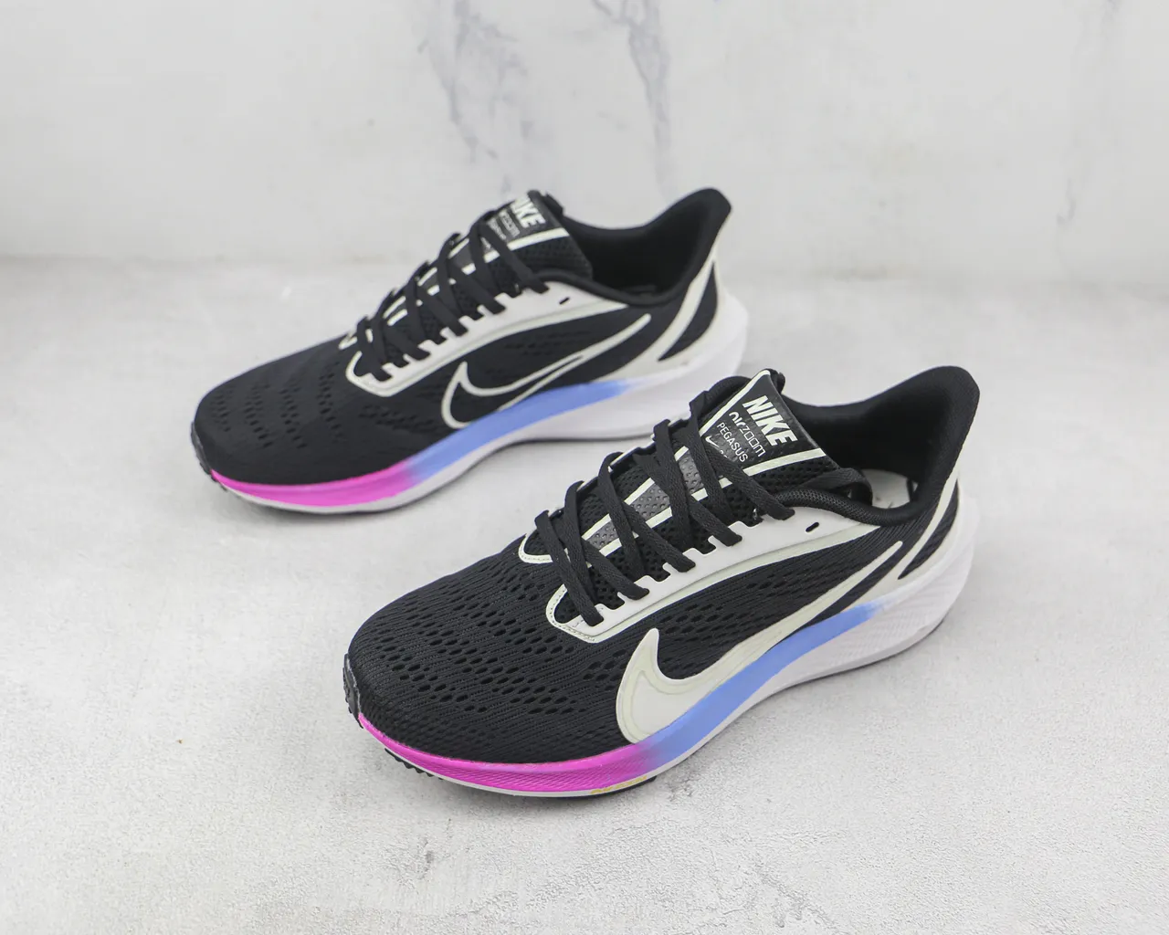 Nike Air Zoom Pegasus Black White Pink Blue Running Shoes 4