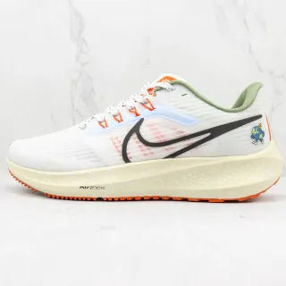 Nike Air Zoom Pegasus Blanc Orange tige en maille ingénierisée mousse speckled plaque moyenne chaussures de course