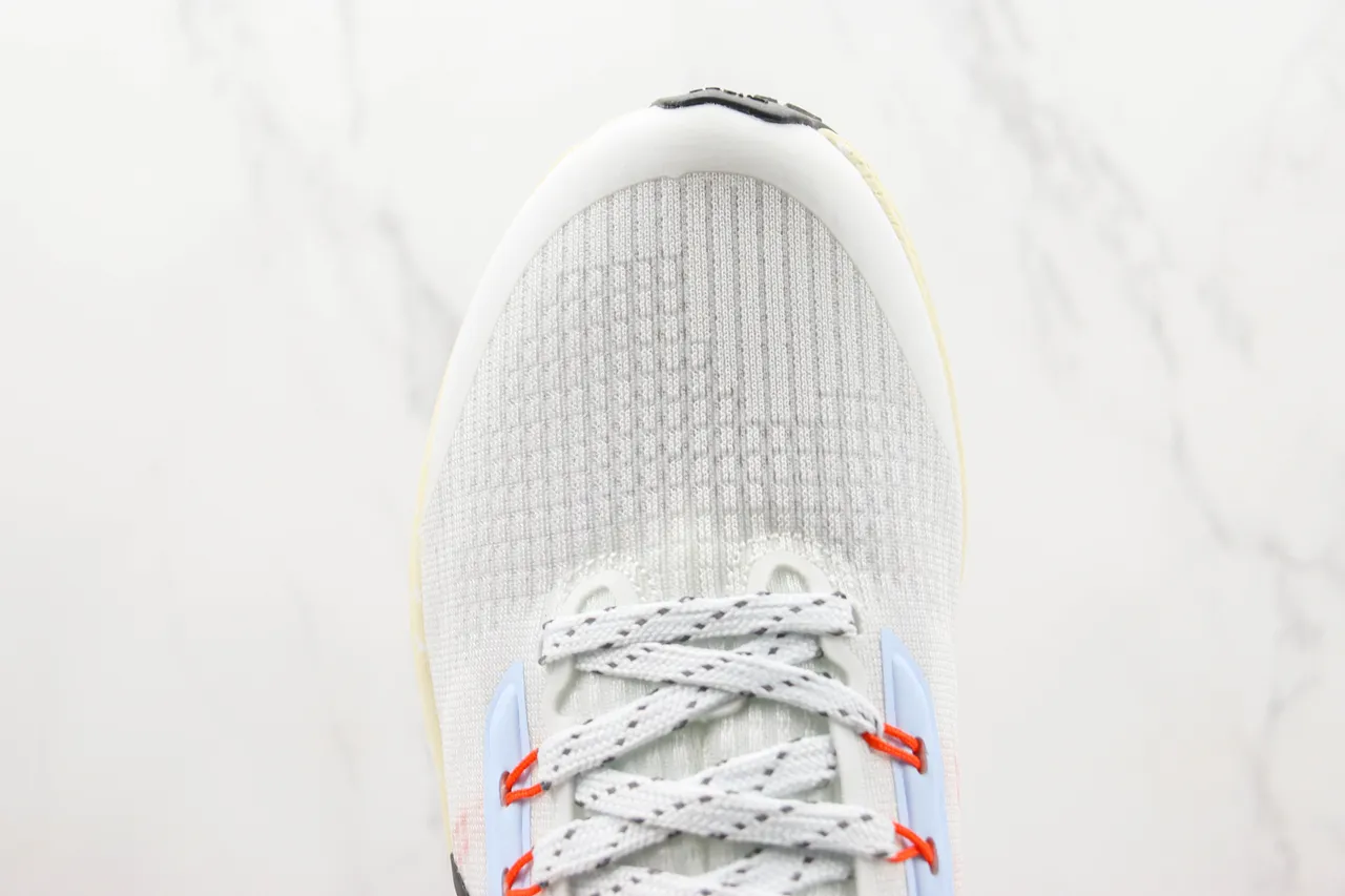 Nike Air Zoom Pegasus White Orange Engineered Mesh Upper Speckled Foam Midsole Running Shoes 6