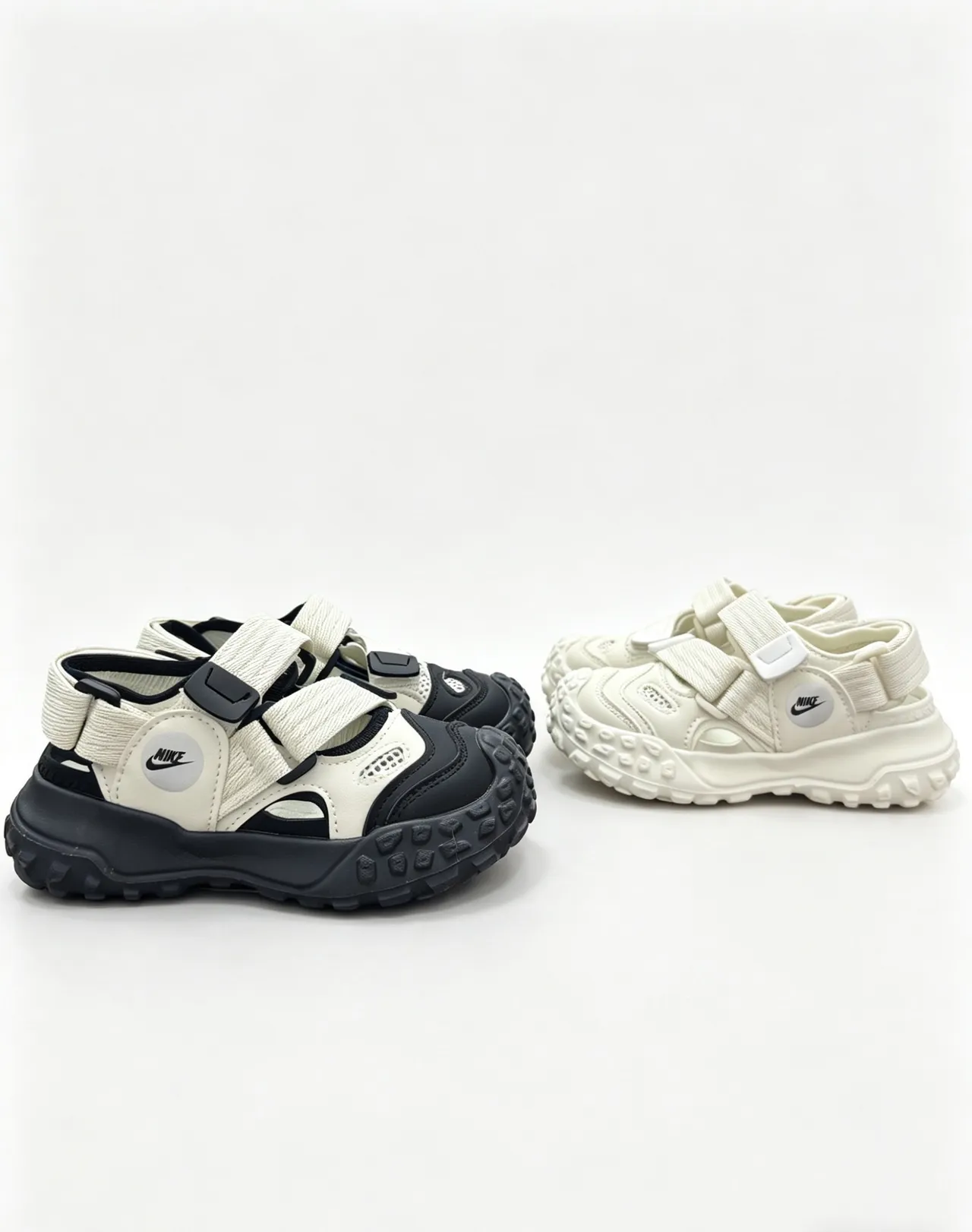 Nike Beige Black Chunky Sole Multi-Strap Casual Sandals 3