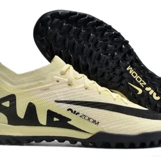Nike Beige Black Knit Upper Wave Overlays Turf Soccer Shoes