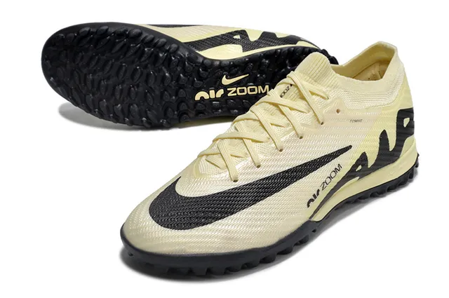 Nike Beige Noir Upper Knit Wave Overlays Chaussures Football Turf 3