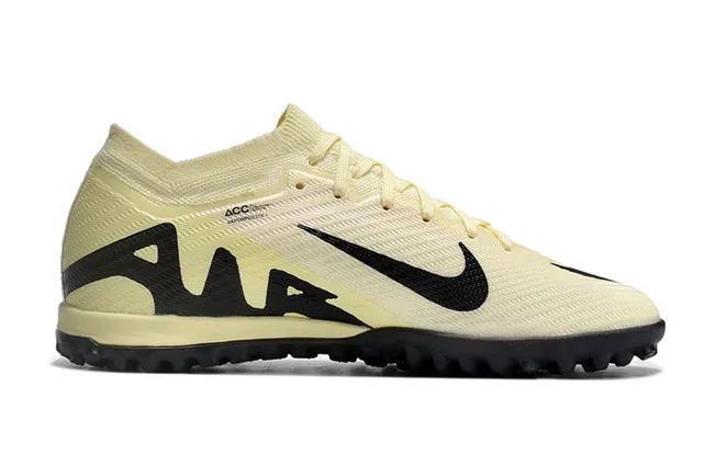 Nike Beige Noir Upper Knit Wave Overlays Chaussures Football Turf 5