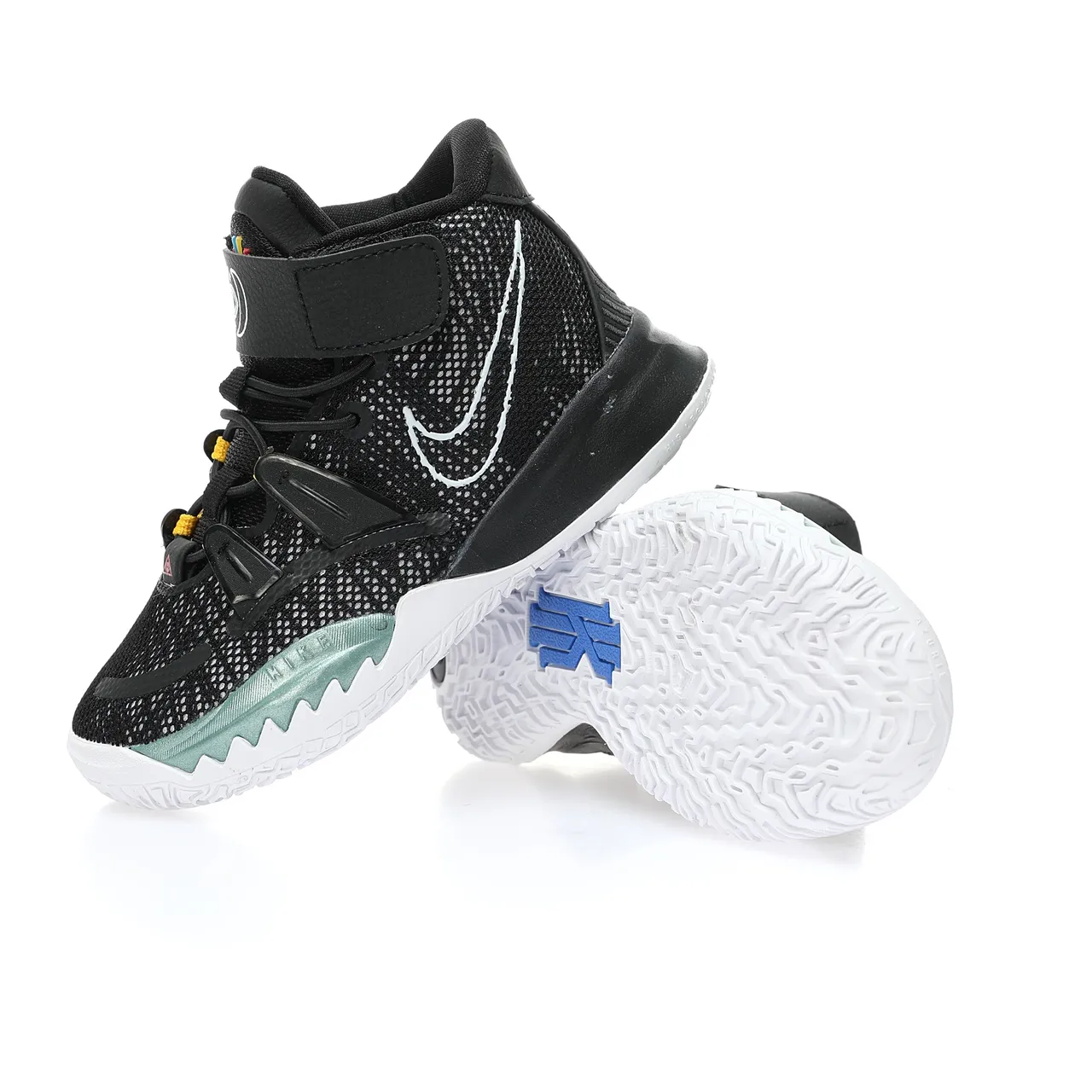 Nike Beige Blue High-Top Mesh-and-Synthetic Overlay Basketball Shoes 10