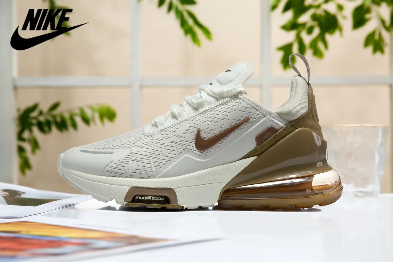 Nike Beige Brown Mesh Upper Dual Visible Air Cushioning Lifestyle Sneakers 2