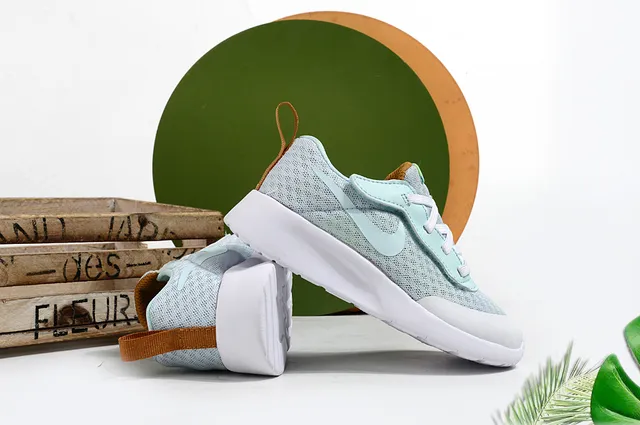 Nike Beige Orange Mesh Upper Hook-and-Loop Strap Lifestyle Sneakers 5