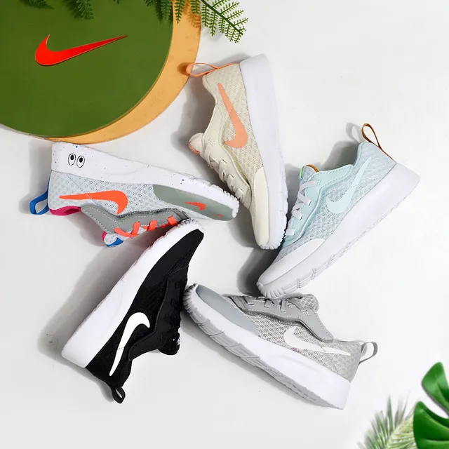 Nike Beige Orange Mesh Upper Hook-and-Loop Strap Lifestyle Sneakers 6