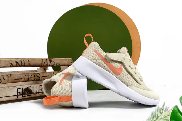 Nike Beige Orange Mesh Upper Hook-and-Loop Strap Lifestyle Sneakers 15