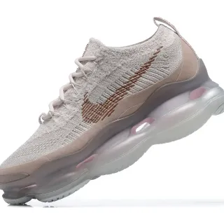 Nike Beige Pink Engineered Knit Upper Full-Length Visible Air Unit Lifestyle Sneakers