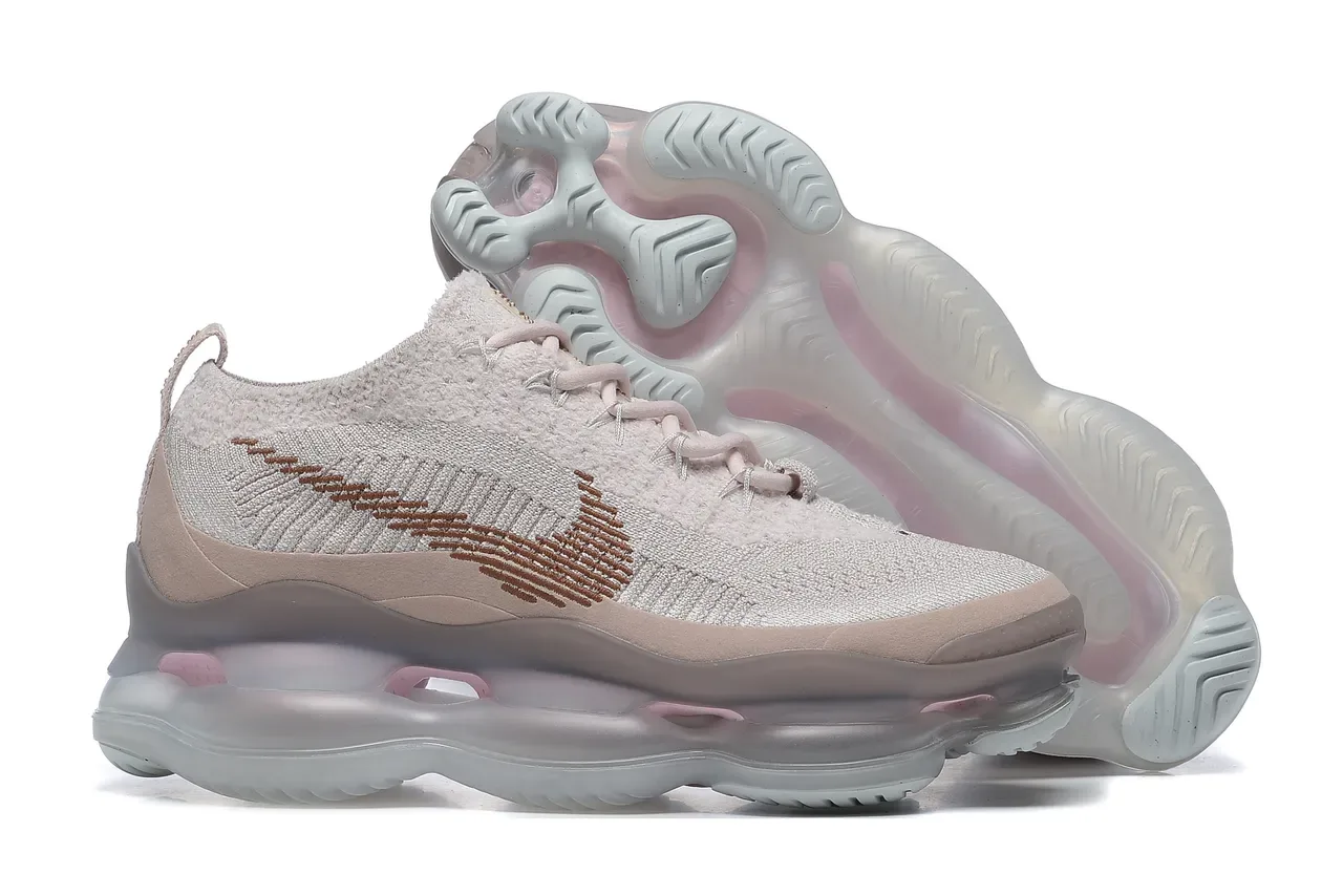 Nike Tênis Lifestyle Bege e Rosa Malha Engenhada Superior Air Unit Visível Full Length 5