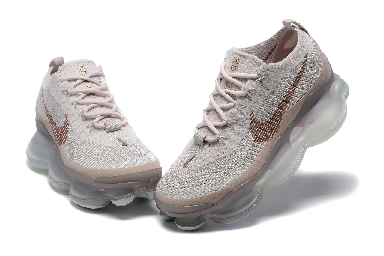Nike Tênis Lifestyle Bege e Rosa Malha Engenhada Superior Air Unit Visível Full Length 8