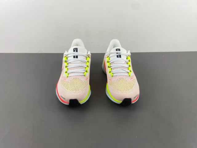 Nike Beige Red Engineered Knit Upper Full-Length Visible Air Zoom Unit Running Shoes 11