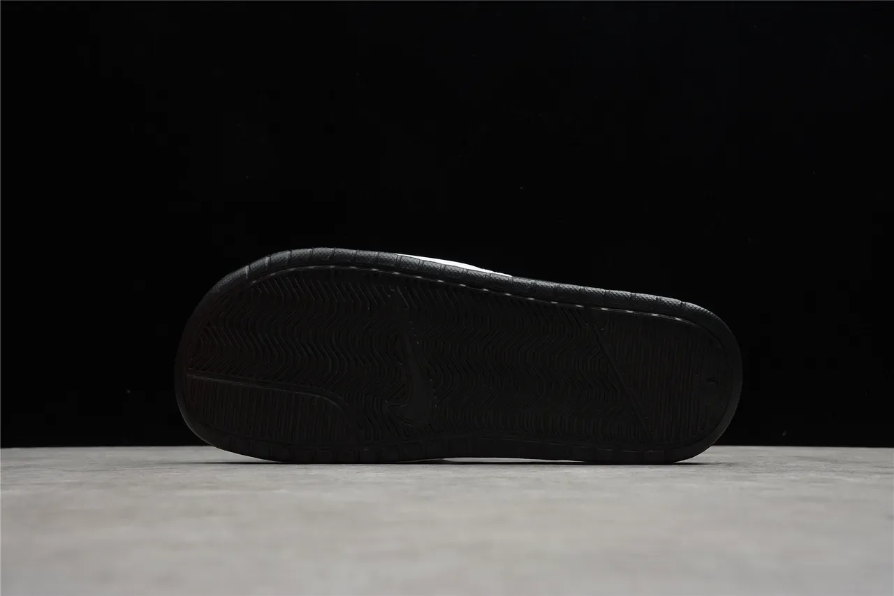 Nike Benassi JDI Black and White Slippers 8
