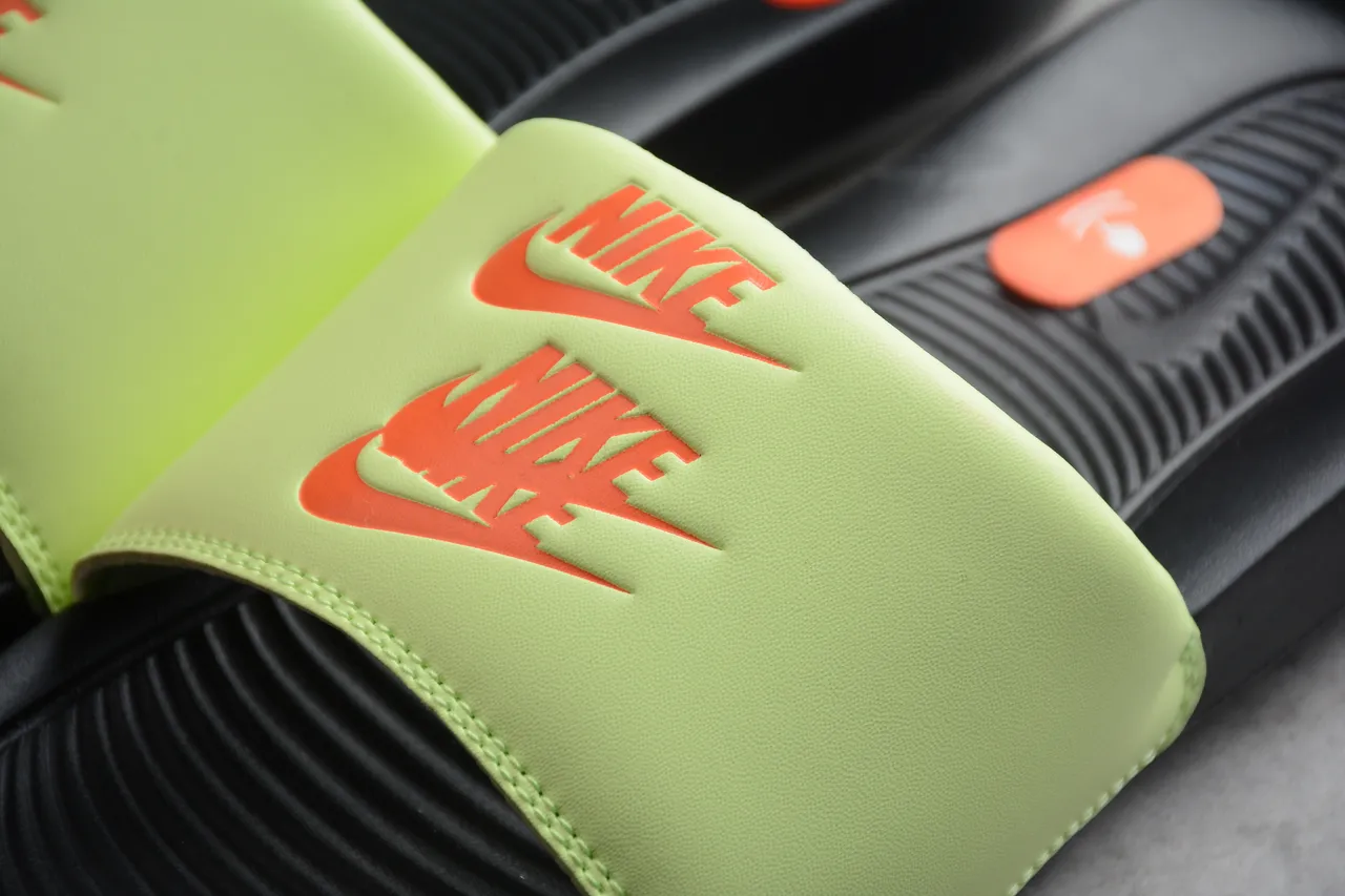 Nike Benassi JDI Lime Green and Orange Slippers 5