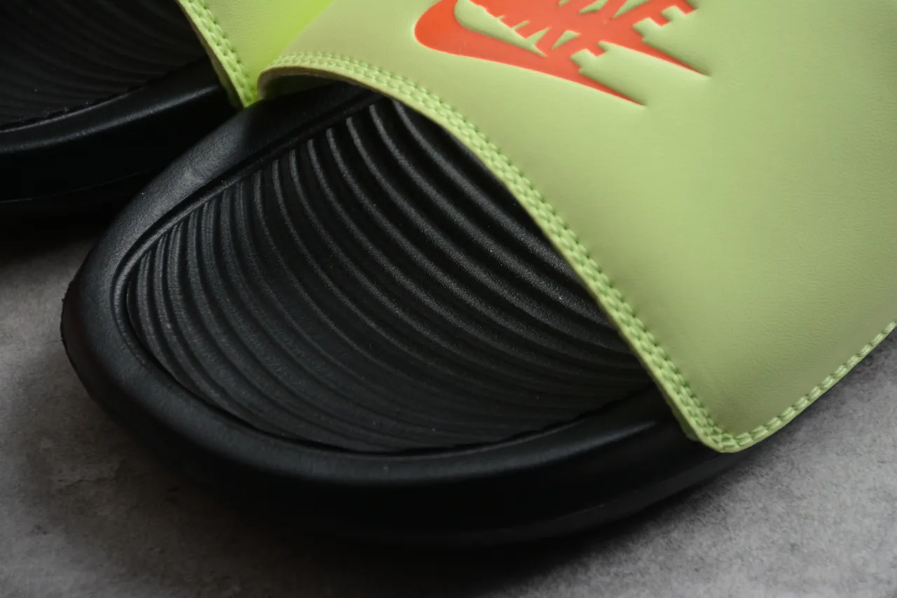 Nike Benassi JDI Lime Green and Orange Slippers 6