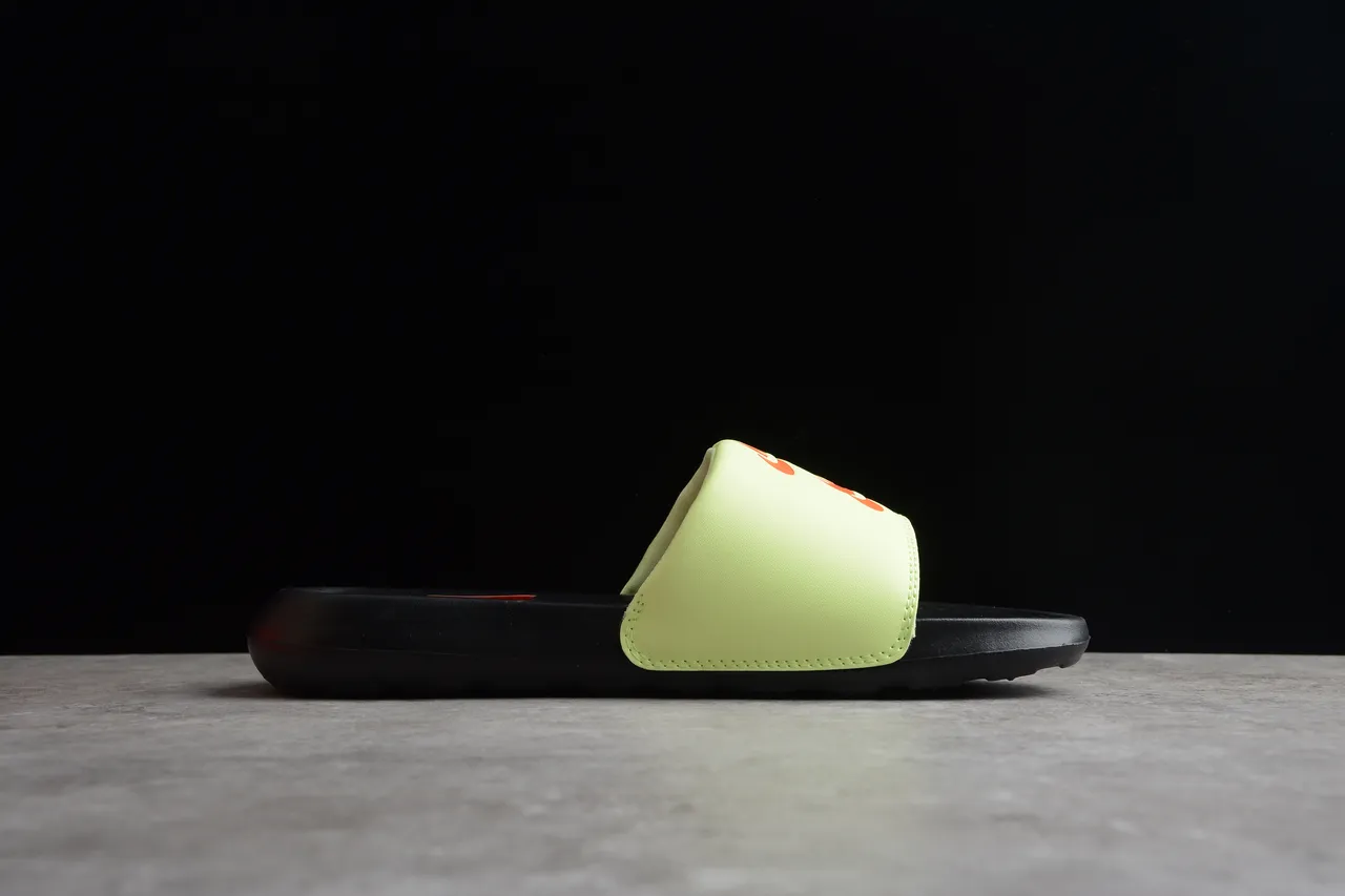 Nike Benassi JDI Lime Green and Orange Slippers 10