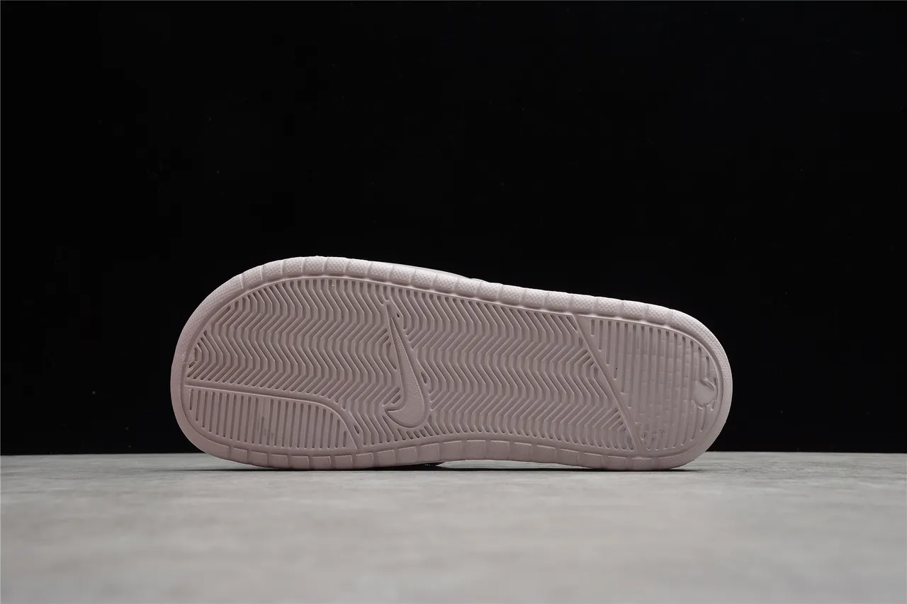 Nike Benassi Pink Silver Single-Strap Slide Molded Footbed Slippers 8