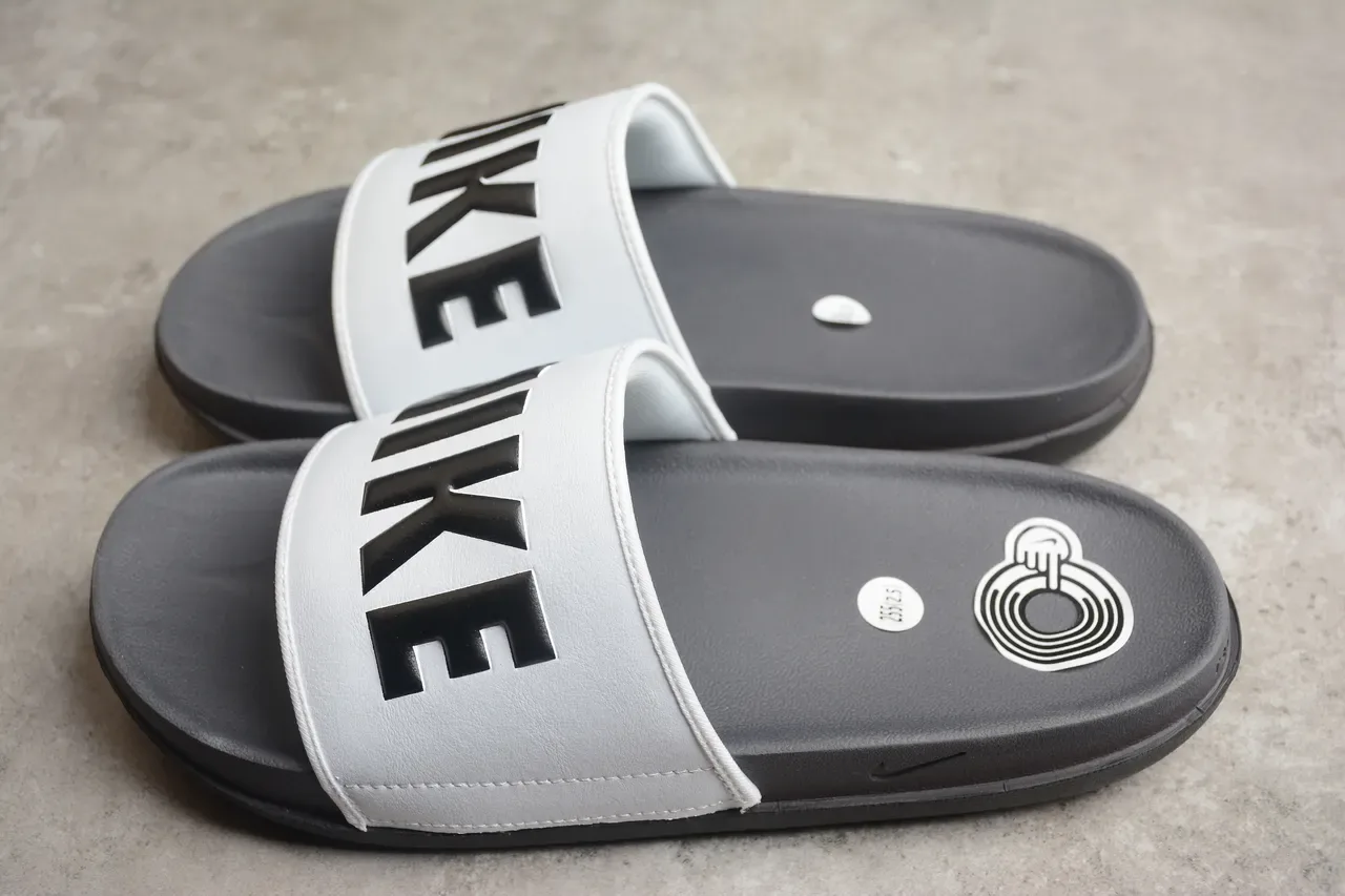 Nike Benassi Slide White and Gray Slippers 8