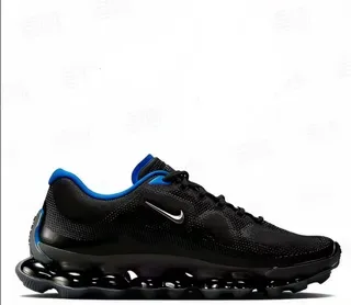 Nike Black Blue Engineered Mesh Upper Visible Tubular Cushioning Midsole Lifestyle Sneakers 2