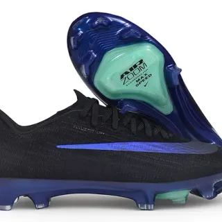 Nike কালো নীল লো-কাট নিট আপার ফ্লাইওয়েভ নির্মাণ ফার্ম-গ্রাউন্ড সকার শু