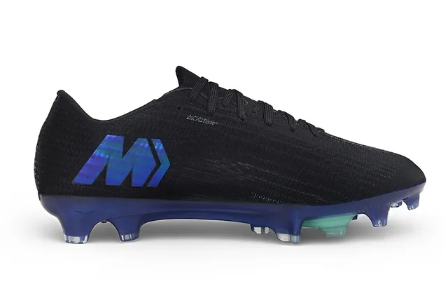 Nike Negro y Azul Zapatos de fútbol para terreno firme con construcción Flyweave en upper de knit de bajo corte 5