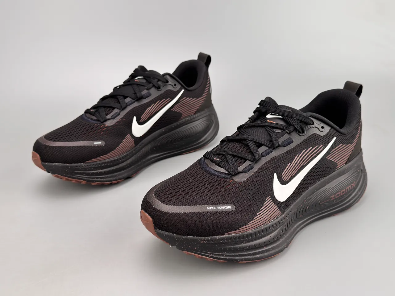 Nike Black Brown Engineered Mesh Upper ZoomX Midsole Running Shoes 9