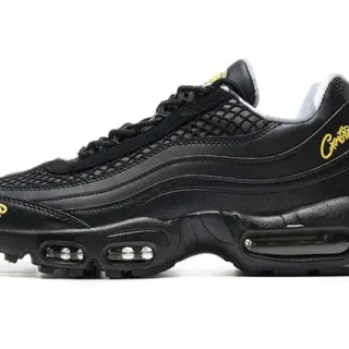 Nike Black Gold Mesh And Synthetic Upper Embroidered Logos Lifestyle Sneakers