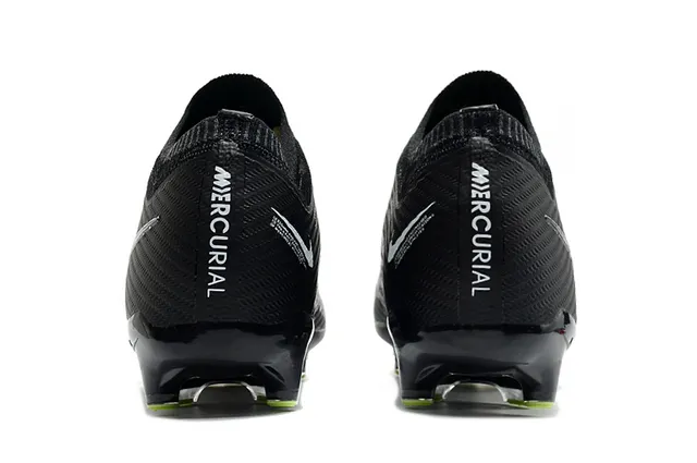 Nike Chaussures de football pour terrain ferme noir et vert avec upper de chaussette tricotée et overlay synthétique texturé 4