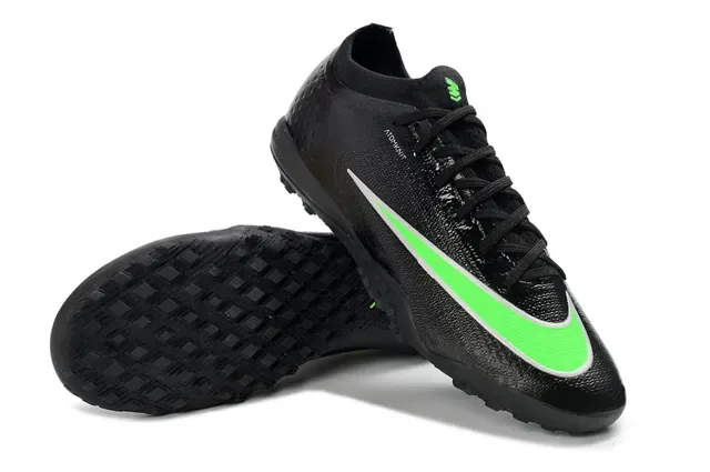 Nike Negro Verde Low-Cut Atomknit Upper Turf Zapatos de Fútbol 4
