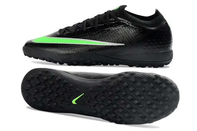 Nike Negro Verde Low-Cut Atomknit Upper Turf Zapatos de Fútbol 6