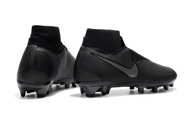 Nike Preto High-Cut Sock-Fit Collar Textured Synthetic Upper Firm-Ground Sapatos de futebol 10