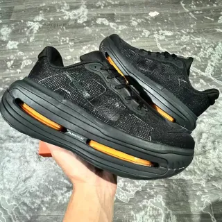 Nike Black Orange Knit Upper Exposed Air Zoom Unit Lifestyle Sneakers