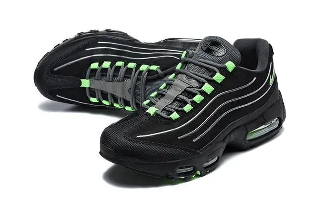 Nike Black Silver Layered Mesh And Synthetic Upper Metallic Panel Lifestyle Sneakers 6