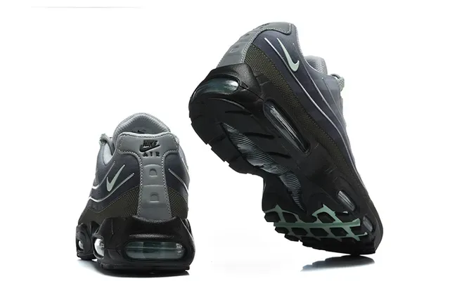 Nike Black Silver Layered Mesh And Synthetic Upper Metallic Panel Lifestyle Sneakers 8
