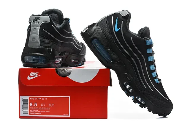Nike Black Silver Layered Mesh And Synthetic Upper Metallic Panel Lifestyle Sneakers 19